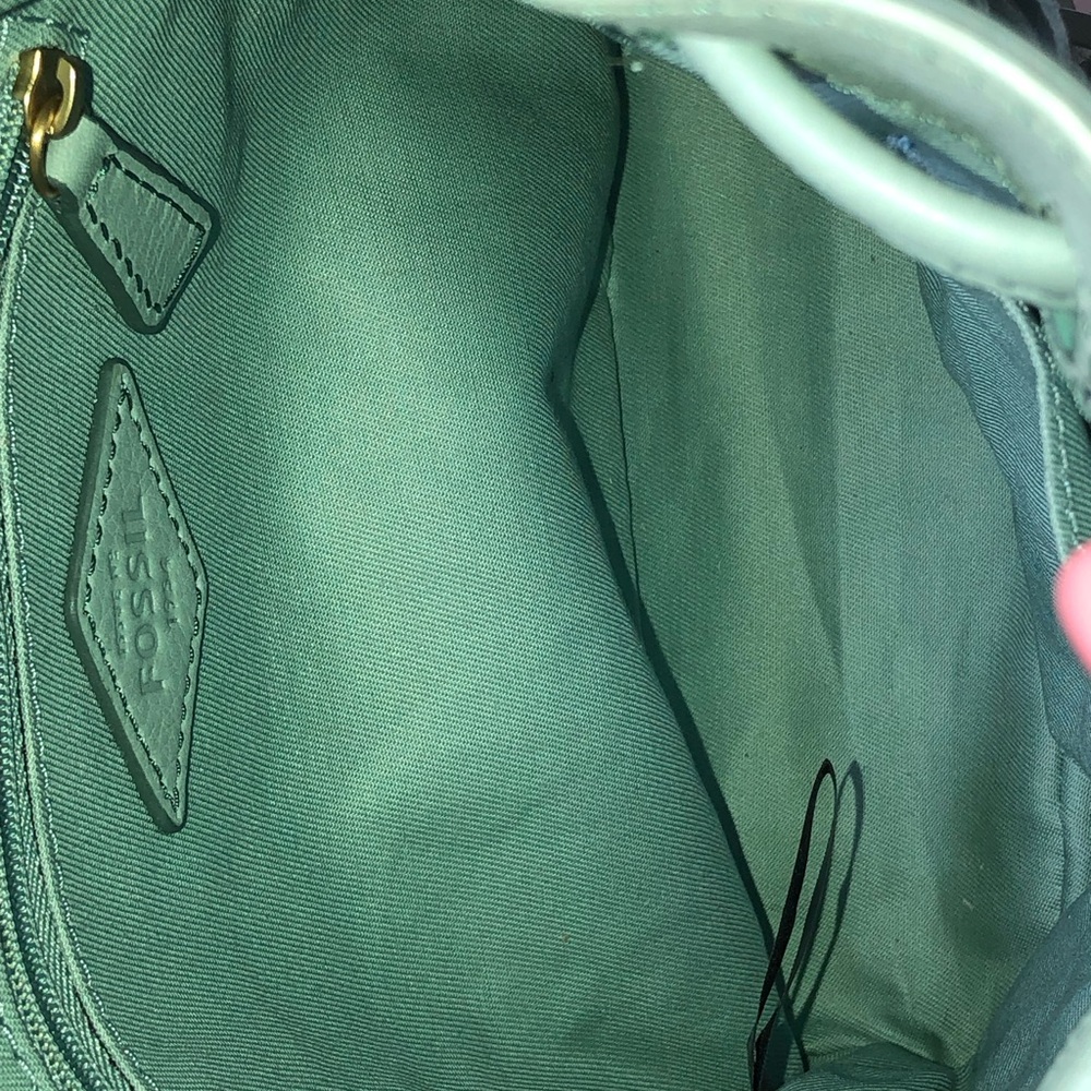 Fossil Fringe Drawstring Crossbody - Sage / Mint Green - Picture 6 of 11